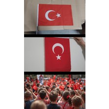 Ala Dizayn Sopalı Türk Bayrağı Alpaka 1. Sınıf Kumaş 30X45 cm 140 G/m² 5 Adet - Tören Kullanıma Uygun