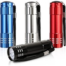 ® 3 Adet Pilli Metal Mini 9 Ledli Acil Durum Enerji Krizi Deprem Çantası Kamp