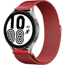 Newface Samsung Galaxy Watch 4 Metal Mıknatıslı Kordon - Kırmızı