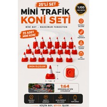 Ertu 1:64 Ölçek Mini Trafikdubası Seti - 25 ADET3D Baskı Dioramaaksesuarı - Model Araç & Otopark Dekoru