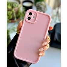 Go Aksesuar Iphone 11 Uyumlu (12 Görünümlü Köşeli) Darbe Önleyici Lansman Silikon Kılıf - Pembe