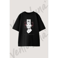Muted Speech Tasarım Baskılı Unisex Oversize Kalıp Siyah Tshirt