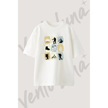 Dag Yuruyus Tasarım Baskılı Unisex Oversize Kalıp Beyaz Tshirt