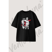 Naruto Uzumaki_1 Tasarım Baskılı Unisex Oversize Kalıp Siyah Tshirt