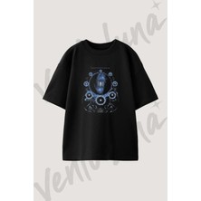 No Longer Human Tasarım Baskılı Unisex Oversize Kalıp Siyah Tshirt