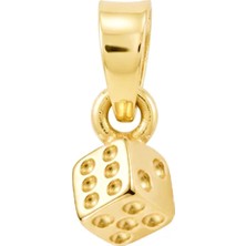 Duyum Gold Minik Altın Zar Kolye Ucu 14 Ayar
