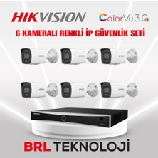 Hikvision 4 Mp 6 Kameralı Acusense Colorvu 3.0 Aı  Ip Güvenlik Kamera Seti DS-2CD1047G3-LIUF (Dahili Mikrofonlu)