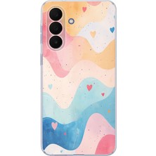 TechTree Samsung Galaxy A27 Uyumlu Pastel Renkli Dalgalı ve Kalp Baskılı Silikon Kılıf