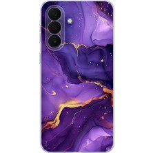 TechTree Samsung Galaxy A27 Uyumlu Ametist Taşı Mor Mermer Baskılı Silikon Kılıf