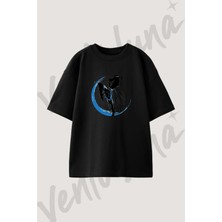 Muay Thai Tasarım Baskılı Unisex Oversize Kalıp Siyah Tshirt