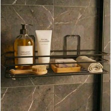 Statika Home Çok Amaçlı Banyo Rafı , Duşakabin Rafı , Yapışkanlı Metal Banyo Düzenleyici ,siyah Metal Düzenleyici