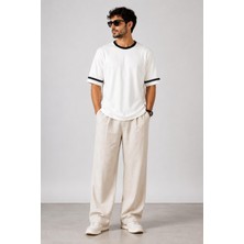 Alexander Gardi Şerit Detaylı Kontrast Yaka Basic T-Shirt