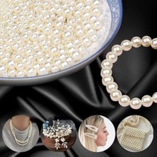 Get Store Plastik Krem Renk Inci Boncuk Seti - 1560 Adet Farklı Boyutlar