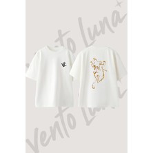 Kid Goku Tasarım Sırt Baskılı Pamuk Beyaz Oversize T-Shirt