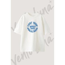 Central Cee Tasarım Baskılı Unisex Oversize Kalıp Beyaz Tshirt