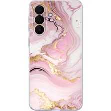 TechTree Samsung Galaxy A27 Uyumlu Pembe Mermer Baskılı Silikon Kılıf