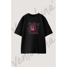 Marilyn Manson Tasarım Baskılı Unisex Oversize Kalıp Siyah Tshirt