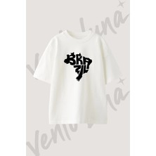Brazil Map Tasarım Baskılı Unisex Oversize Kalıp Beyaz Tshirt