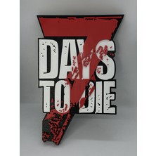 Goka 3D Craft 7 Days To Die Logolu 3D Duvar Dekoru 3D Duvar Dekoru - 23 cm Premium Versiyon (1.5 cm Çift Montaj Setli)