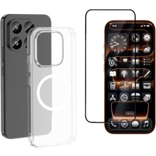 Tekno Grup Xiaomi 17T Pro Mika Kamera Korumalı M-Safe Şarj Özellikli Şeffaf Sert Pc London Kapak + Tam Kaplayan Ekran Koruyucu