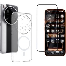 Tekno Grup Xiaomi 15 Ultra Kılıf Mika Kamera Korumalı M-Safe Şarj Özellikli Şeffaf Sert Pc London Kapak + Tam Kaplayan Ekran Koruyucu