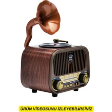 Dexxony Dcx-13 Nostaljik Kahverengi Radyo Yeni Nesil Nostaljik Ahşap Görünümlü Radyo | Bluetooth Hoparlör | Usb-Sd Kart Mp3 Çalar | 3 Band Fm/am/sw Şarjlı Müzik Kutusu