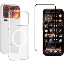 Tekno Grup Xiaomi 17 Pro Mika Kamera Korumalı M-Safe Şarj Özellikli Şeffaf Sert Pc London Kapak + Tam Kaplayan Ekran Koruyucu