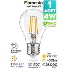 Flamento Rustik Ampül E27 Duy 220V Dimmer Uyumlu %90 Tasarruflu Ev Cafe Aplik Abajur Tavan Ampül