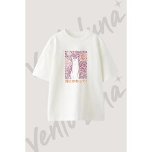 Sailor Moon Luna Tasarım Baskılı Unisex Oversize Kalıp Beyaz Tshirt