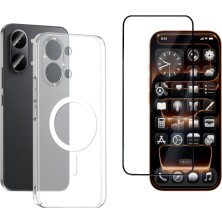 Tekno Grup Xiaomi Poco X8 Pro Max Mika Kamera Korumalı M-Safe Şarj Özellikli Şeffaf Sert Pc London Kapak + Tam Kaplayan Ekran Koruyucu