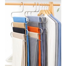 Statika Home 1 Adet Pantolon Askılığı Krom 5 Katlı , Şal Askılığı , Fular Askılığı , Eşarp Askılığı