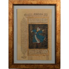 Galeri Atmaca Mavi Kaftanlı Semazenler Tasavvuf Minyatür Tablosu