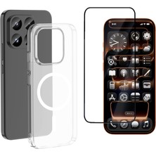 Tekno Grup Xiaomi 17 Mika Kamera Korumalı M-Safe Şarj Özellikli Şeffaf Sert Pc London Kapak + Tam Kaplayan Ekran Koruyucu