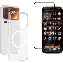 Tekno Grup Xiaomi 17 Pro Max Mika Kamera Korumalı M-Safe Şarj Özellikli Şeffaf Sert Pc London Kapak + Tam Kaplayan Ekran Koruyucu