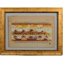 Galeri Atmaca Osmanlı Dönemi Istanbul Panoraması Minyatür Sanatı Tablosu