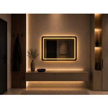 By Akkaya 85X60 Ledli Ayna Yuvarlak Banyo ve Antre Aynası Dekoratif Işıklı