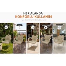 Get Store Plastik Bahçe Sandalyesi - Alüminyum Ayaklı-Canlı Renkler-,piknik,veranda,kamp Alanları Için-1 Adet (Bej)