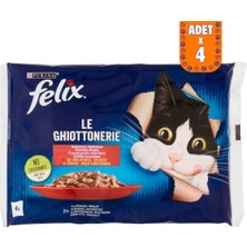 Felix Multipack Sığır Etli ve Tavuklu Yetişkin Kedi Yaş Maması 4X85 gr 4 Adet