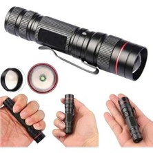 Get Store Zoomlu Metal El Feneri, Pilli ve Pratik Kullanım Için