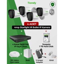 Vguard Tiandy 4'lü Ip Kamera Sistemi Seti Ip Kamera Sistem