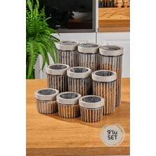 Stile Cucina 9'lu Linea Yuvarlak Saklama Kabı 3x(0,50 Litre, 1,1 Litre, 1,70 Litre) Bej