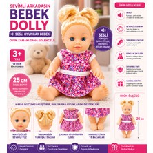 Duman Oyuncak Sesli Sevimli Bebek Dolly – Konuşan Oyuncak Bebek | Mavi Gözlü | Renkli Elbiseli | 30 cm