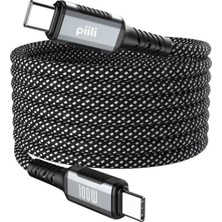 Piili Piil Type-C To Type-C Magnetic Data Kablosu 1m JT-113 - Siyah