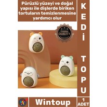 Wintoup #keditopu Sağlıklı Diş Dostu Rahatlatıcı Doğal Eğlence Sevimli Tasarım Ayıcıklı Kedi Otu Yalama Topu