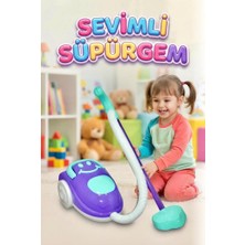 Farbu Oyuncak Sevimli Süpürgem Ile Temizlik Başlasın ; Çocuklar Için Eğlenceli ve Güvenli Temizlik Seti Mor-Mavi