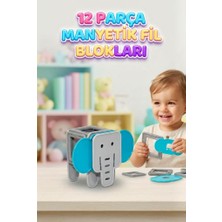 Farbu Oyuncak Minik Mimarların Ilk Eğlence Seti: 12 Parça Manyetik Fil Blokları Eğlenceli Eğitici Set