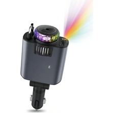 Technio Forefo Car C7 5in1 Çok Fonksiyonlu Akıllı Araç Şarj Cihazı - 45W Pd 3.0 Fast Charge, Entegre Kablolu, Kokulu Difüzör, Atmosfer Işıklı, 180° Dönebilen Başlık