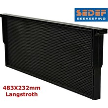 Sedef Arıcı Petek Plastik Kabartılmış Hazır Petek Pratik Çerçeve Langstroth 485X235MM Siyah