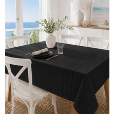 Opia Loom Dertsiz, Leke Tutmaz, Özel Dokulu, Colber, Siyah Renk Mutfak ve Salon Masa Örtüsü
