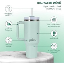 Get Store Any Morning Vaha 1200 ml Termos Mug, 3 Kademeli Çevirmeli Kapak, Mint SI2440217